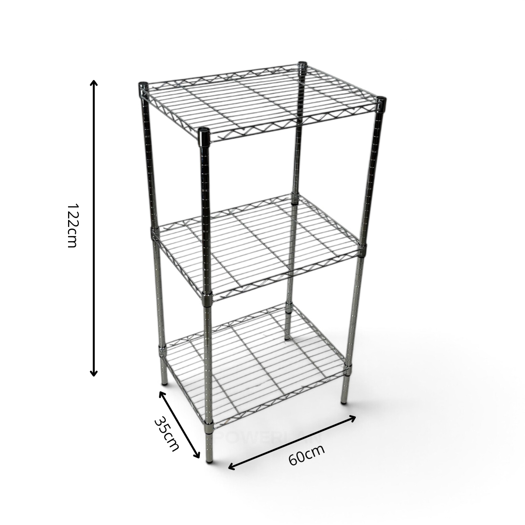 Scaffale Metallika H 122cm – 3 Ripiani 60×35 cm