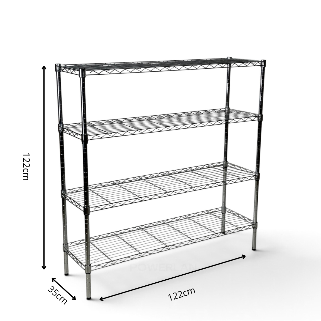 Scaffale Metallika H 122cm – 4 Ripiani 122×35 cm