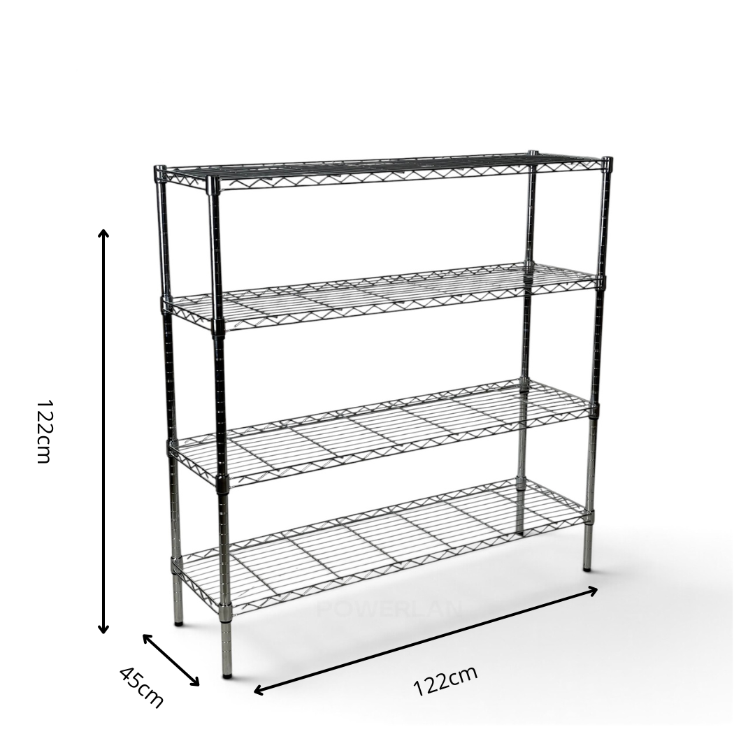 Scaffale Metallika H 122cm – 4 Ripiani 122×45 cm