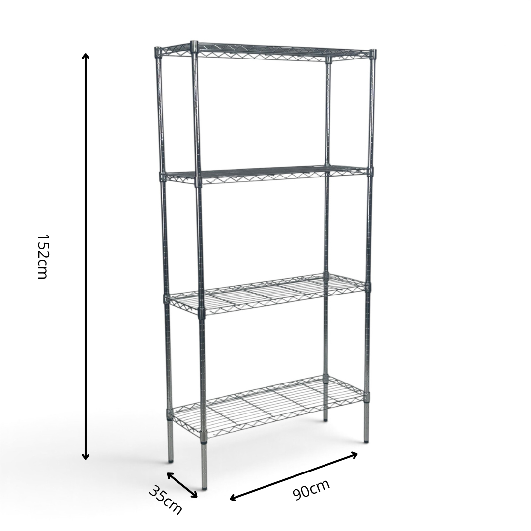 Scaffale Metallika H 152cm – 4 Ripiani 90×35 cm