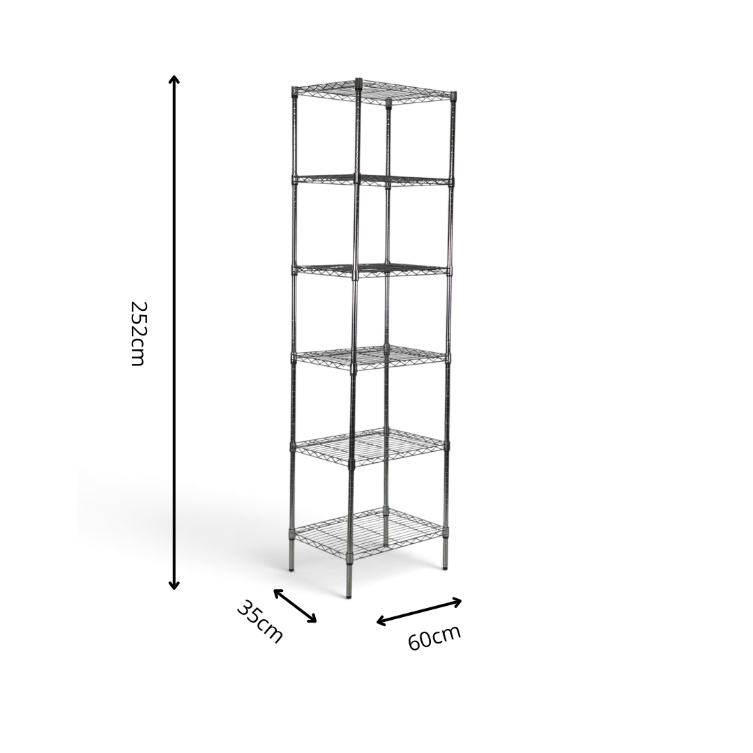Scaffale Metallika H 252cm – 6 Ripiani 60×35 cm