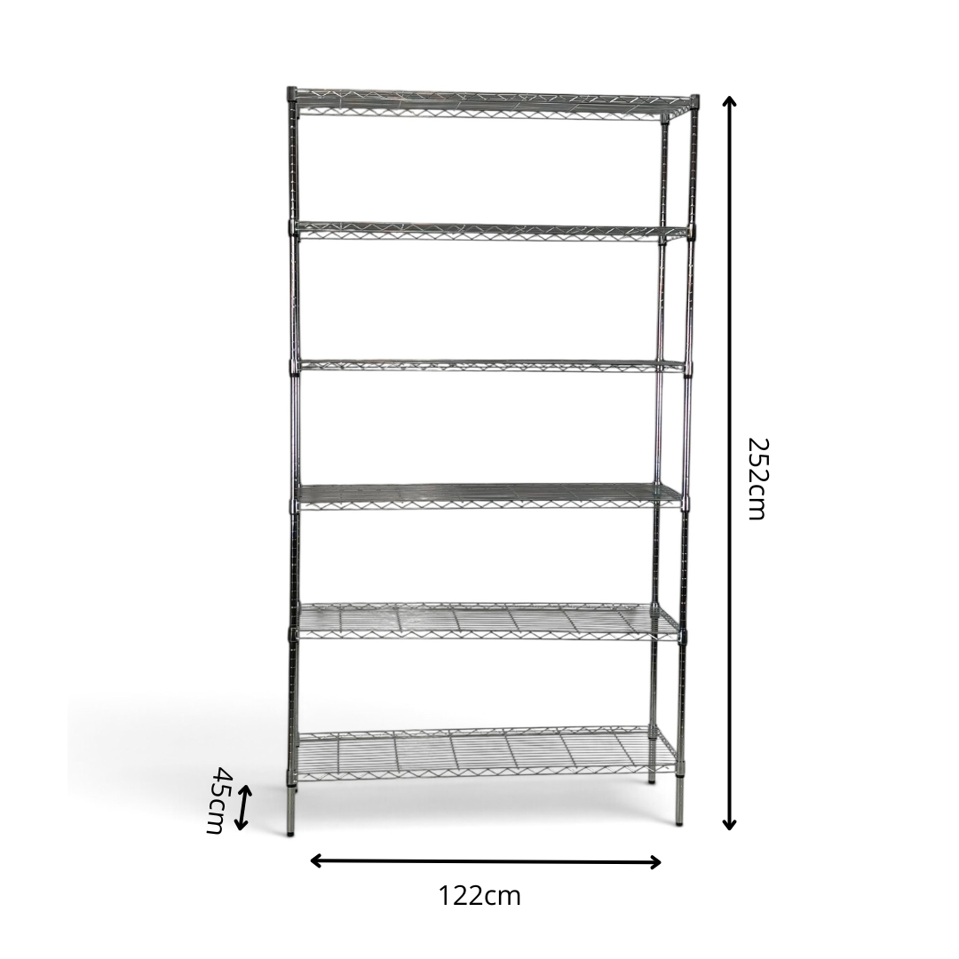 Scaffale Metallika H 222cm – 6 Ripiani 122×45 cm