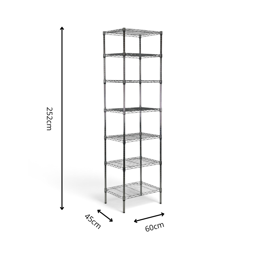 Scaffale Metallika H 252cm – 7 Ripiani 60×45 cm