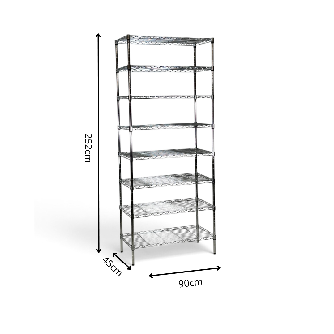 Scaffale Metallika H 222cm – 8 Ripiani 90×45 cm