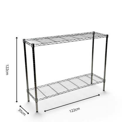 Scaffale Metallika H 102cm  – 2 Ripiani 122×35 cm