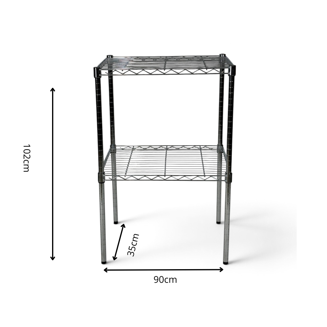 Scaffale Metallika H 102cm  – 2 Ripiani 90×35 cm