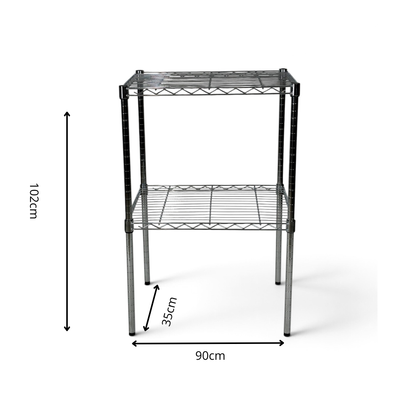 Scaffale Metallika H 102cm  – 2 Ripiani 90×35 cm