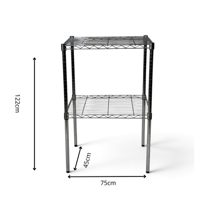 Scaffale Metallika H 122cm  – 2 Ripiani 90×35 cm