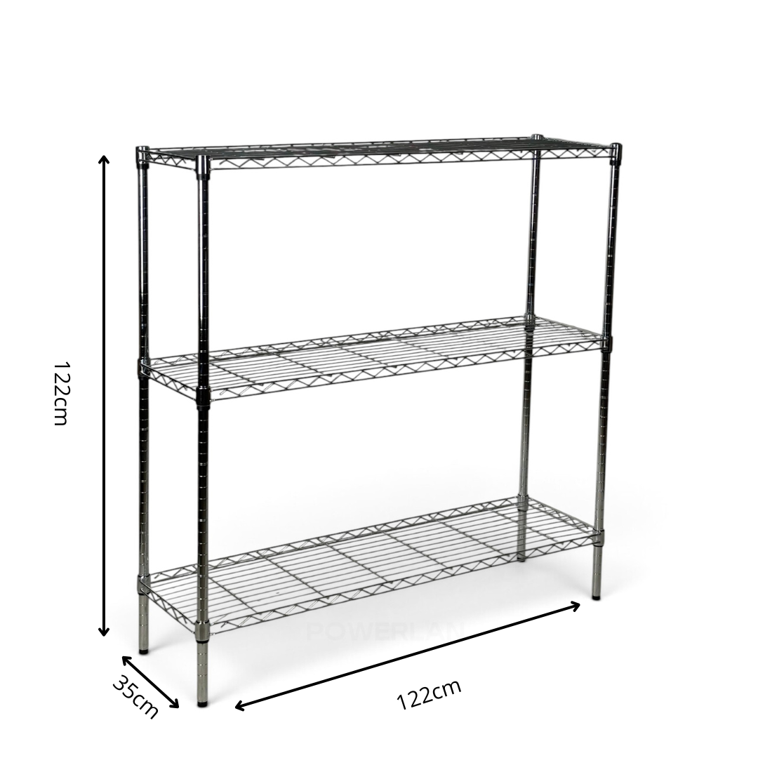 Scaffale Metallika H 122cm  – 3 Ripiani 122×35 cm