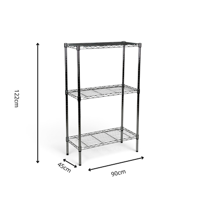 Scaffale Metallika H 122cm  – 3 Ripiani 90×45 cm