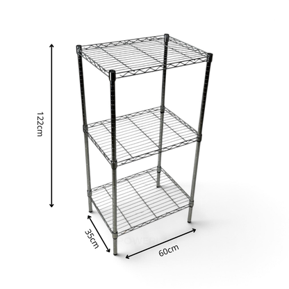 Scaffale Metallika H 122cm  – 3 Ripiani 60×35 cm