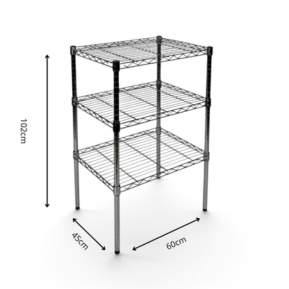 Scaffale Metallika H 102cm  – 3 Ripiani 60×45 cm