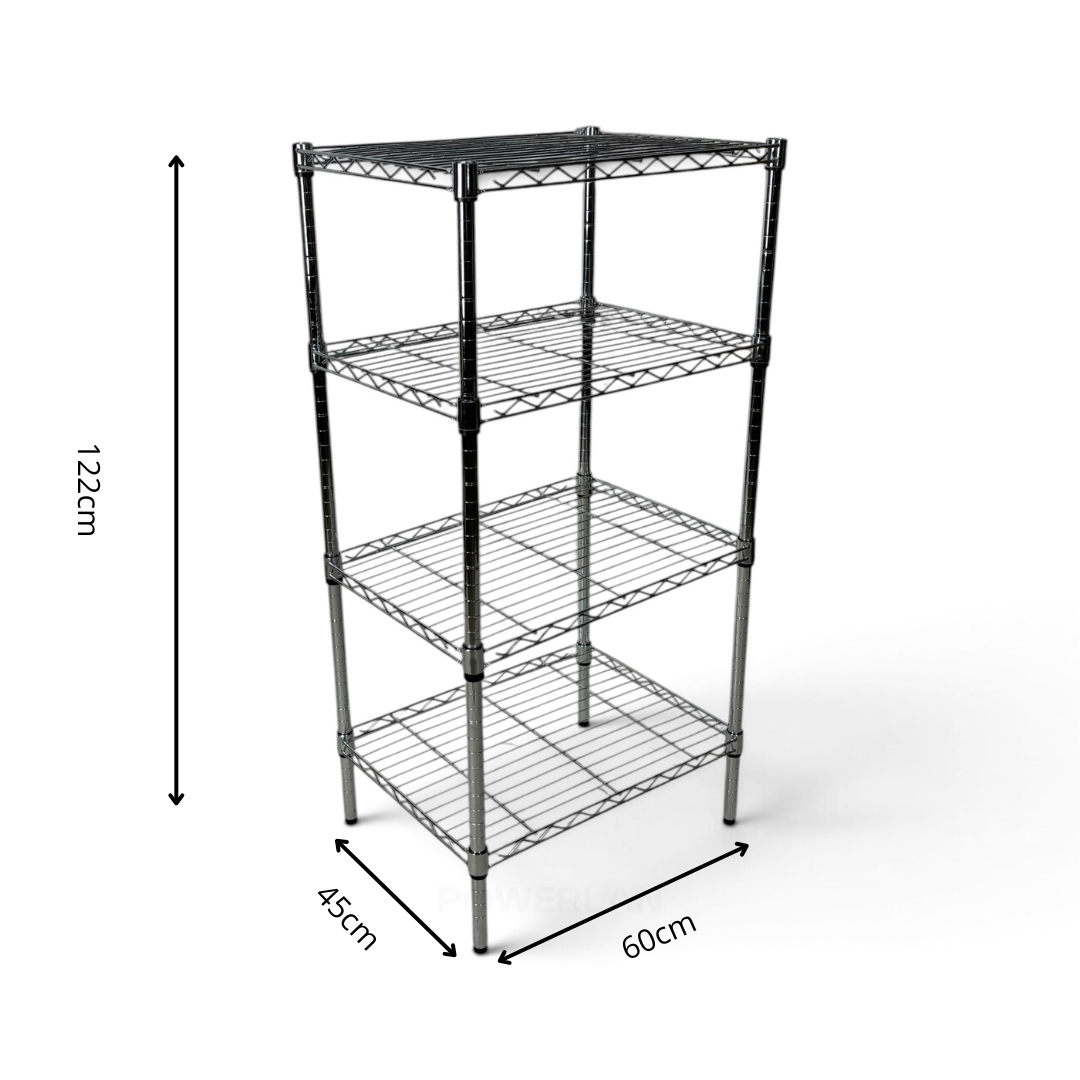 Scaffale Metallika H 122cm  – 4 Ripiani 60×45 cm