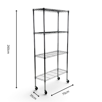 Scaffale Metallika H 252cm  – 4 Ripiani 75×35 cm