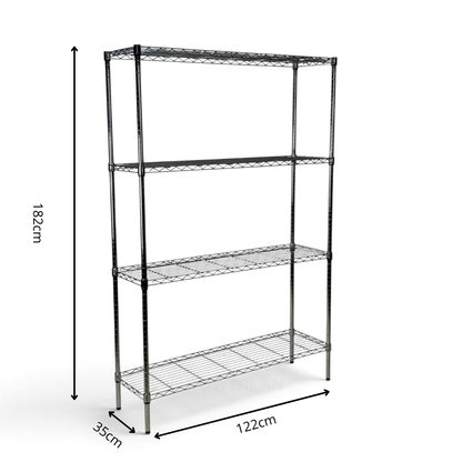 Scaffale Metallika H 182cm  – 4 Ripiani 122×35 cm