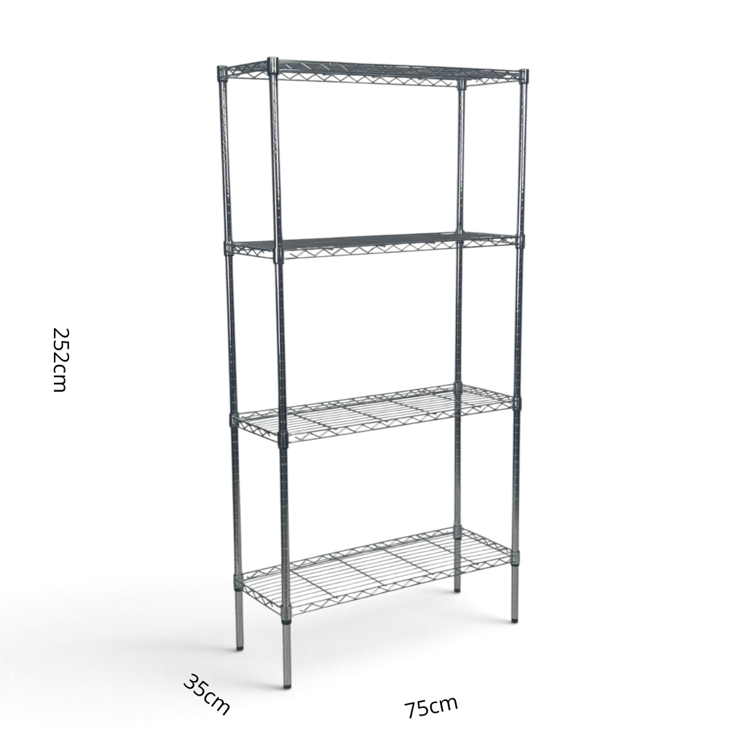 Scaffale Metallika H 252cm  – 4 Ripiani 75×35 cm