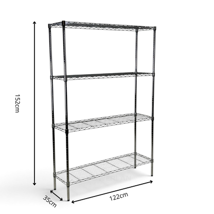 Scaffale Metallika H 152cm  – 4 Ripiani 122×35 cm