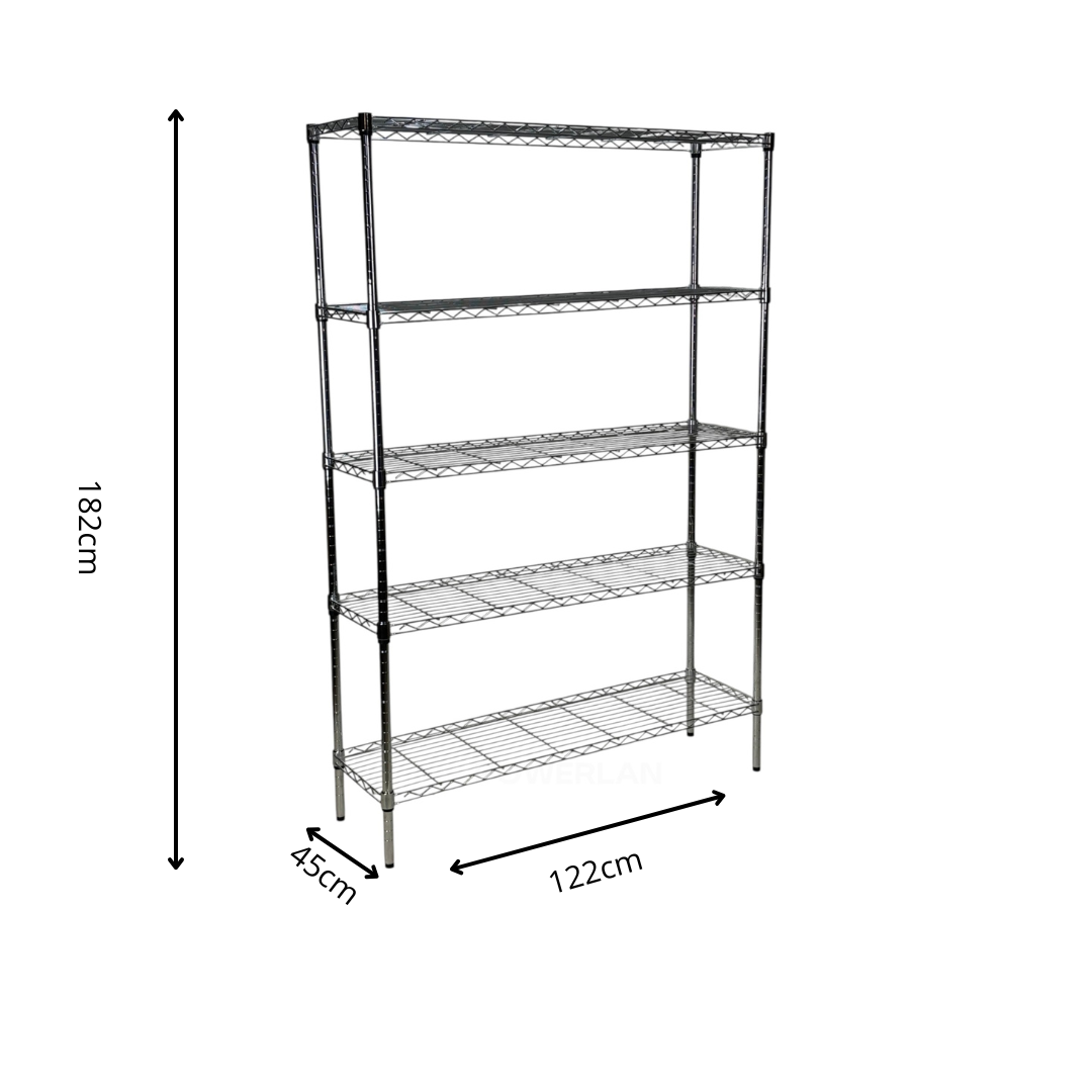 Scaffale Metallika H 182cm  – 5 Ripiani 122×45 cm