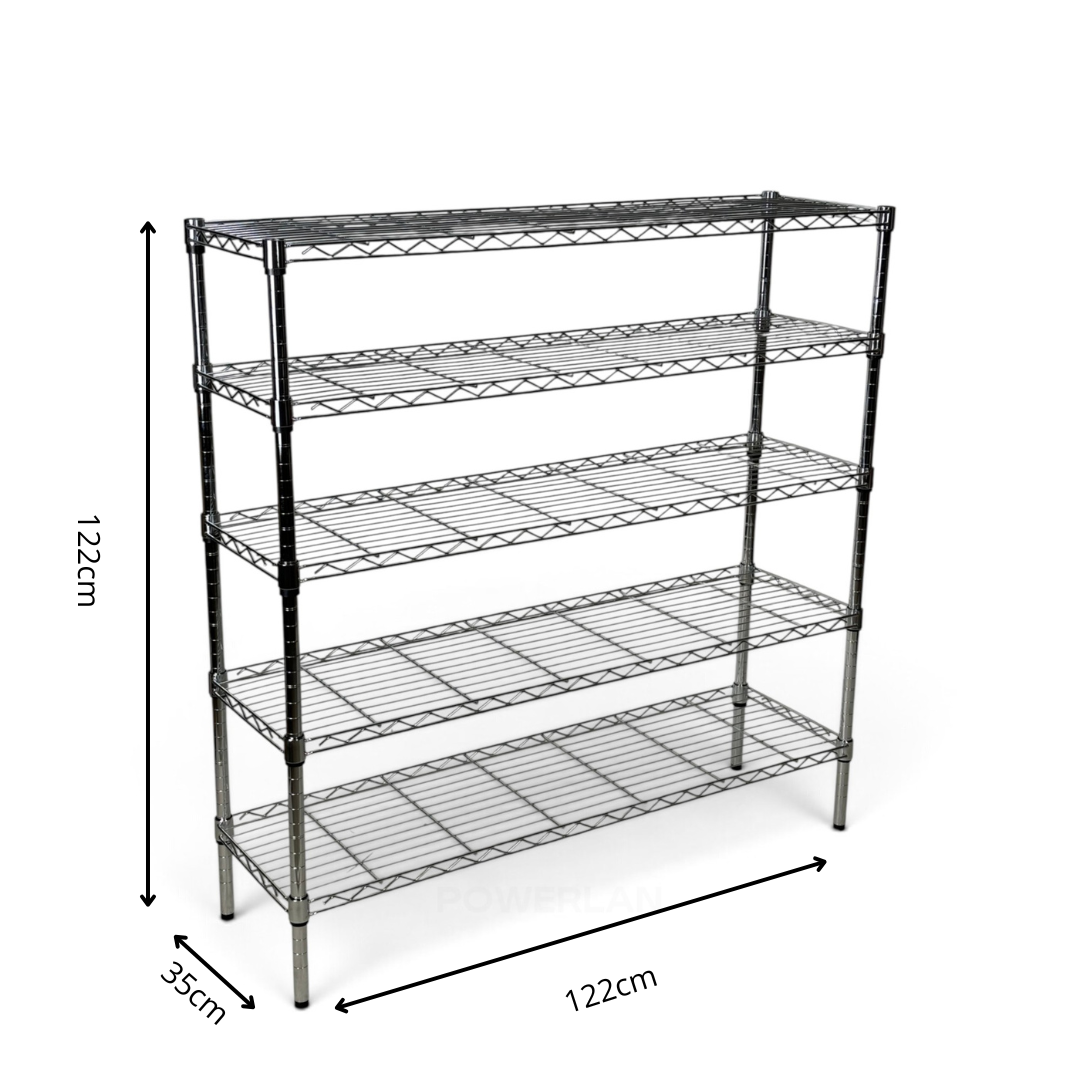 Scaffale Metallika H 122cm  – 5 Ripiani 122×35 cm