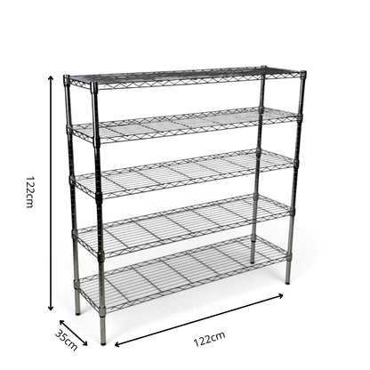 Scaffale Metallika H 122cm  – 5 Ripiani 122×35 cm