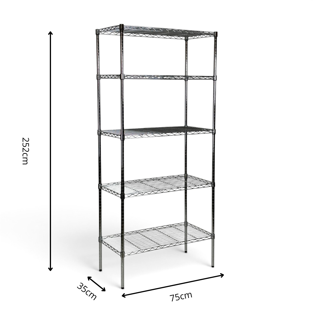 Scaffale Metallika H252cm – 5 Ripiani 75×35 cm