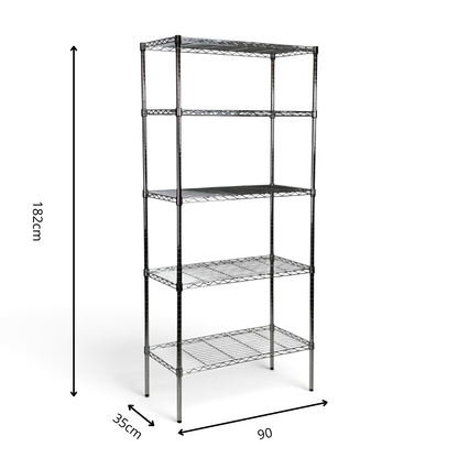Scaffale Metallika H 182cm  – 5 Ripiani 90×35 cm