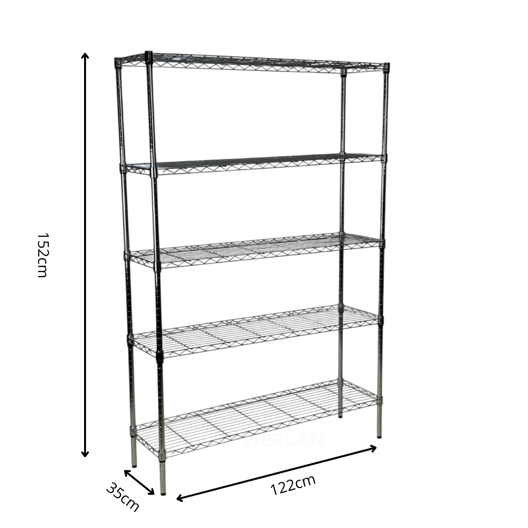 Scaffale Metallika H 152cm  – 5 Ripiani 122×35 cm