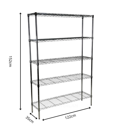 Scaffale Metallika H 152cm  – 5 Ripiani 122×35 cm
