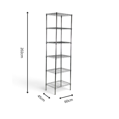 Scaffale Metallika H 202cm  – 6 Ripiani 60×45 cm