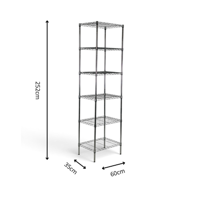 Scaffale Metallika H 252cm  – 6 Ripiani 60×35 cm