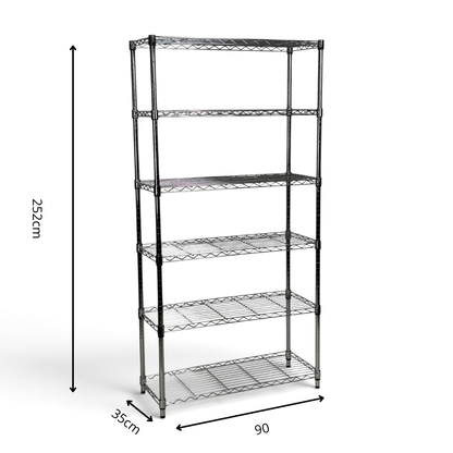 Scaffale Metallika H 252cm  – 6 Ripiani 90×35 cm