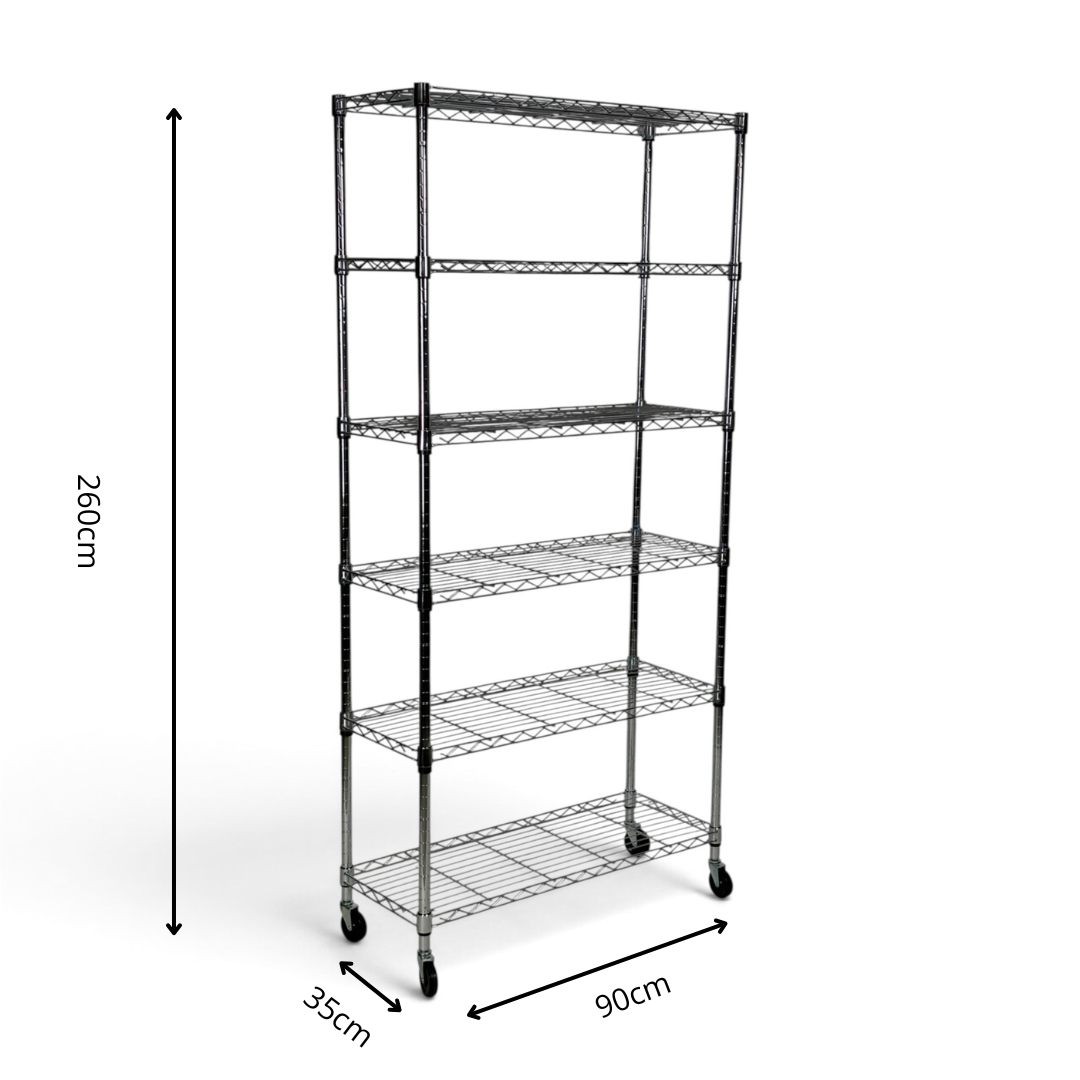 Scaffale Metallika H 252cm  – 6 Ripiani 90×35 cm