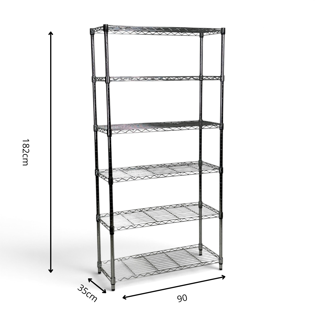 Scaffale Metallika H 182cm  – 6 Ripiani 90×35 cm