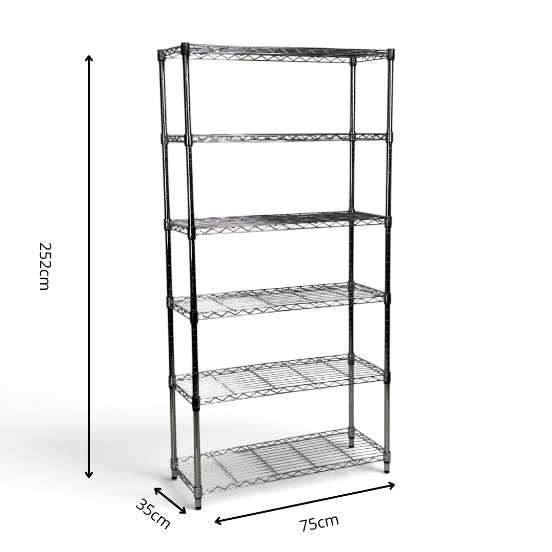 Scaffale Metallika H252cm – 6 Ripiani 75×35cm