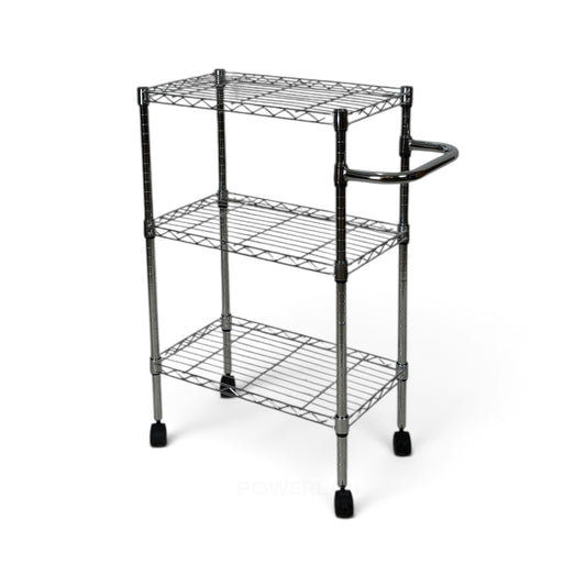 Carrello Metallika con Ruote – 3 Ripiani Grigliati