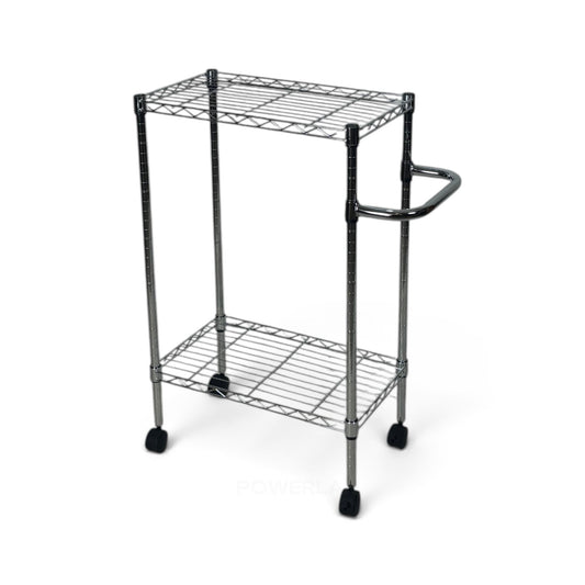 Carrello Metallika con Ruote – 2 Ripiani Grigliati