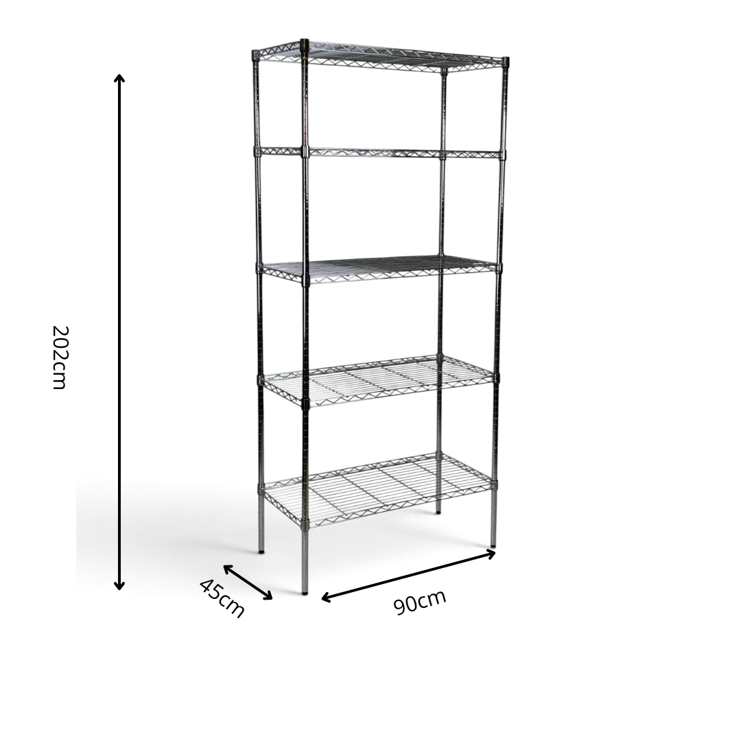 Scaffale Metallika H 202cm  – 5 Ripiani 90×45 cm