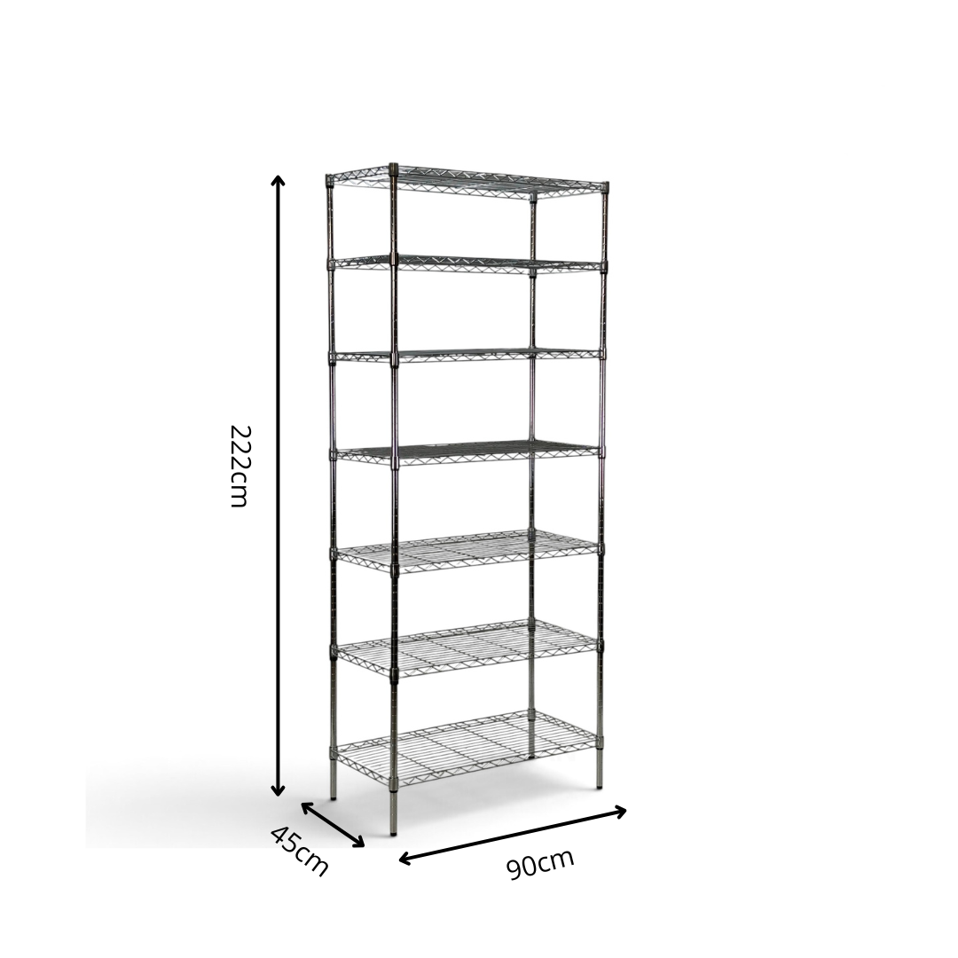 Scaffale Metallika H 222cm  – 7 Ripiani 90x45 cm