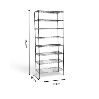 Scaffale Metallika H 222cm  – 8 Ripiani 90×45 cm